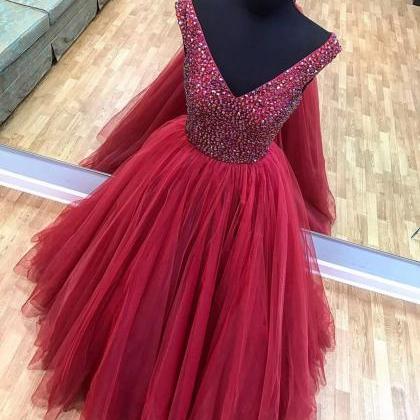Pleated Organza Ball Gown Prom Dresses With..