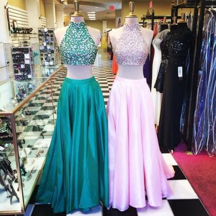Two Piece Prom Dresses 2017,Halter ..