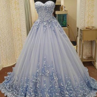 Appliques Ball Gowns Prom Dresses,Lace Up Prom Dresses,Blue Prom Dresses,Quinceanera Dresses,Sweet 16 Dresses,Engagement Prom Dresses