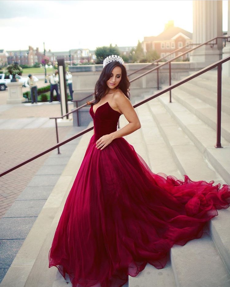Sweetheart Velvet And Tulle Ball Gown Burgundy Sweet 16 Dresses,Real Photo  Quinceneara Dresses,Gorge on Luulla