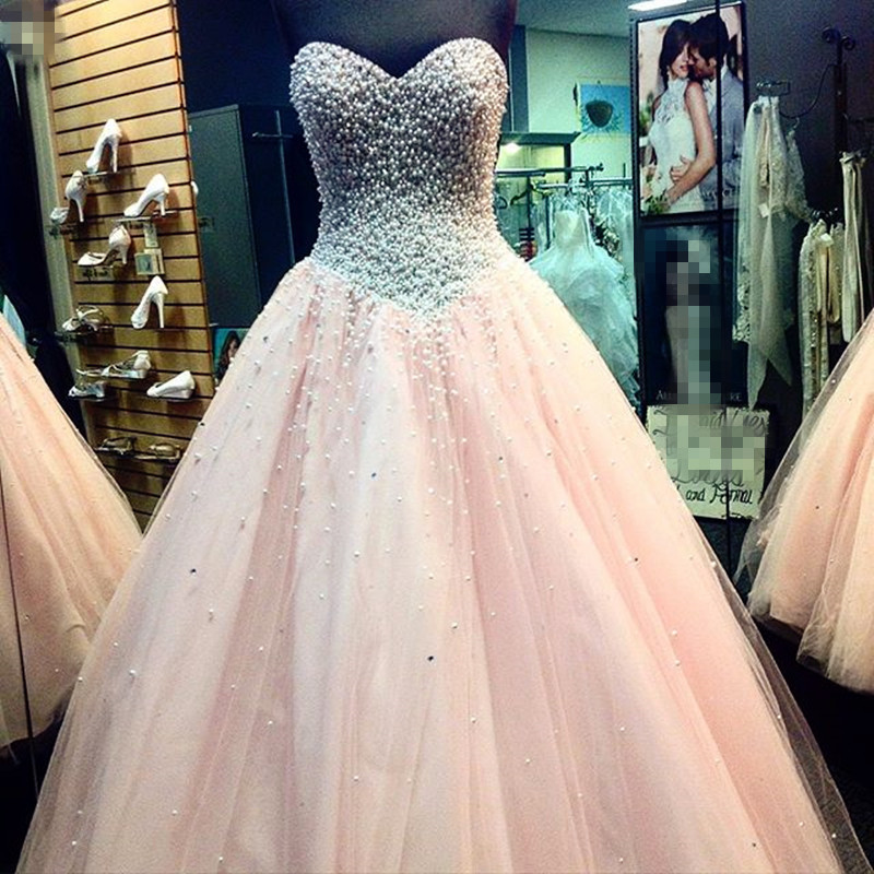 Pearl pink 2024 quinceanera dresses