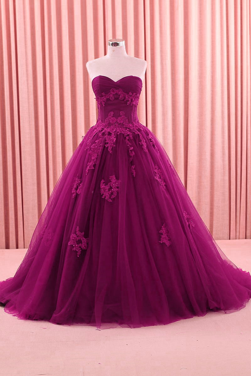 Fuchsia with Lace Made for 12" size doll ball gown dress UK seller Free P&P 