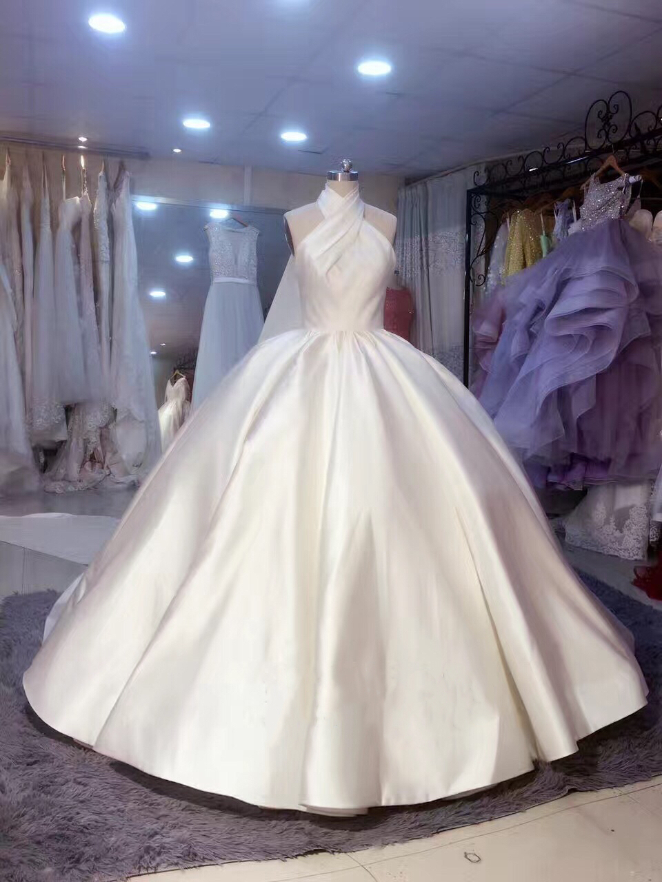 satin wedding ball gown