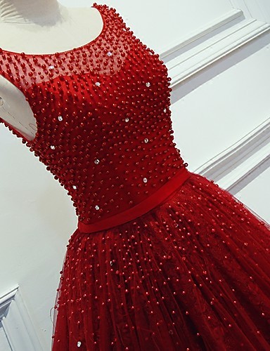 red dress with beads