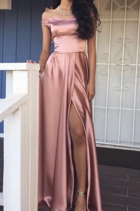 long silk dress with slit