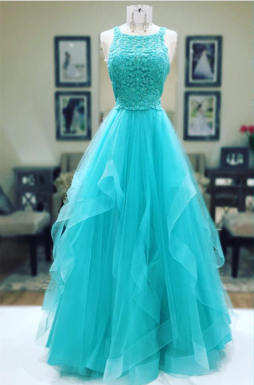 Prom Dresses,Lace Covered Tulle Ball Gowns Prom Dresses,Prom Dresses ...