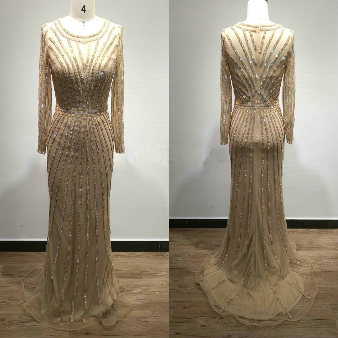 champagne gold evening dress