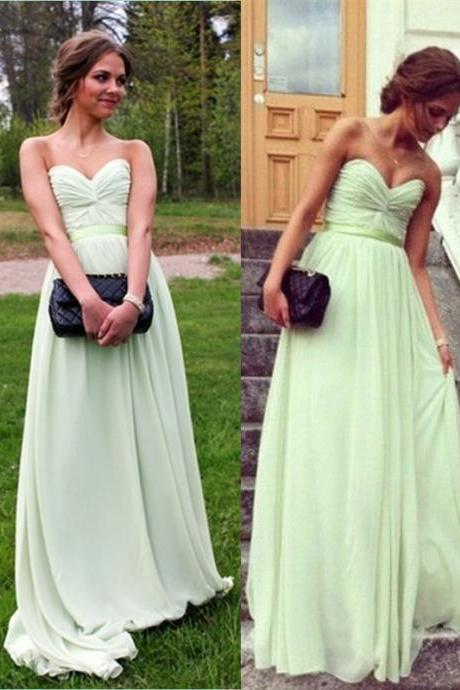 A-Line Sweetheart Prom Dresses Long,Floor Length Green Prom Dress,A Line Evening Dress,Long Party Dress,Evening Party Dress,Chiffon Formal Dresses Women