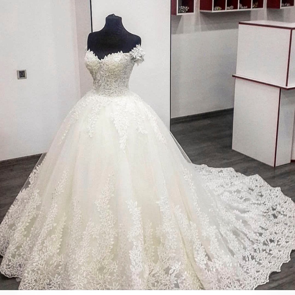 Off The Shoulder Ball Gown Lace Wedding Dresses 2017,lace Wedding ...